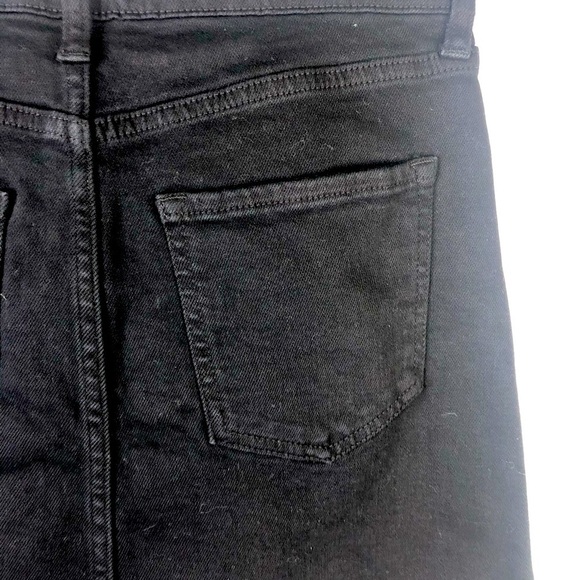 NWT Just USA black denim A Line skirt fray hem pockets front zip M - Picture 6 of 12